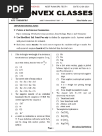 Convex Neet Practise Test - 1