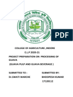 College of Agriculture, Indore E.L.P 2020-21 Project Preparation On Processing of Guava (Guava Pulp and Guava Beverage)