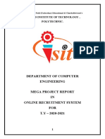 Department of Computer Engineering Mega Project Report IN Online Recruitment System FOR T.Y - 2020-2021