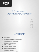 A Presentation On Automotive Gearboxes