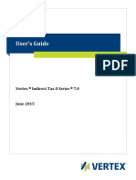 User's Guide: Vertex Indirect Tax O Series 7.0 June 2015