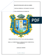 La Competencia y Conflictos de Competencia Procedimiento