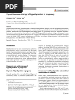 Thyroid Hormone Therapy of Hypothyroidism in Pregnancy