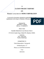 A Dissertation Project Report ON M Pepsi Corporation: Arket Analysis OF