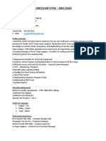 Curiculum Vitae - Arul Dass: Profile