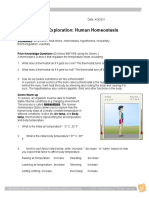 Student Exploration: Human Homeostasis: Vocabulary: Dehydration, Heat Stroke, Homeostasis, Hypothermia, Involuntary