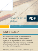 Developing Reading Skills: Dr. Muhammad Shahbaz