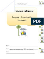 Evaluación Informal: Lenguaje y Comunicación Matemática