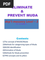 Eliminate & Prevent Muda: Dep't Masonry Level - 3