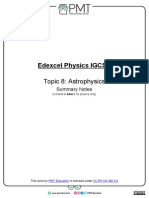 Summary Notes - Topic 8 Astrophysics - Edexcel Physics IGCSE