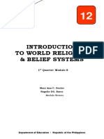 To World Religions & Belief Systems: 1 Quarter: Module 8