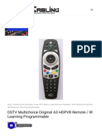 DSTV Multichoice Original A3 HDPVR Remote / IR Learning Programmable