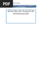 Bitácora de Trabajo de Investigación