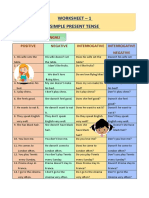 Simple Present Tense Worksheet 1