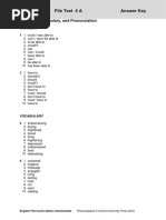 File Test 4 A Answer Key: Grammar, Vocabulary, and Pronunciation