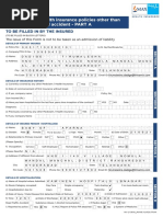 Claim Form For Health Insurance Policies Other Than Travel and Personal Accident - PART A