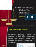 Intellectual Property Code of The Philippines: Prepared By: Maria Laureen B. Miranda, LPT