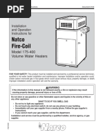 Natco Fire-Coil: Model 175-400 Volume Water Heaters