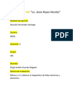 Rúbrica 1.2.1 Elaborar El Diagnóstico de Fallas Electricas y Electónic