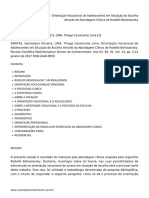 Orientação Vocacional de Adolescentes em Situação de Escolha Através Da Abordagem Clínica de Rodolfo Bohoslavsky