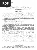 Subrings of Artinian and Noetherian Rings: 1. Main Results