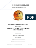 Sem 5 Bt6003 Principles of Food Processing Question Bank