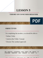 Lesson 5: Theory of Consumer Behavior