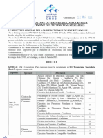 Décision de Recrutement Techniciens Spécialisés