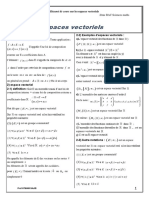 Espaces Vectoriels Resume de Cours 1 2