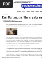 Raúl Martins, Sin Filtro Ni Pelos en La Lengua - Noticias de Buenos Aires