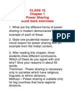 Class 10 Power Sharing Book Back Exercises