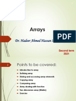 Arrays: Dr. Hadeer Ahmed Hassan Hosny