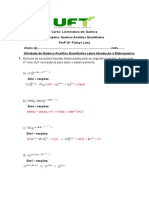 Lista de Introdução A Eletroquimica - 2021 - 1 - Quantitativa