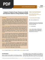 Analysis of Islamic Prayer Postures On Static and Dynamic Balance Among Healthy Peoplee