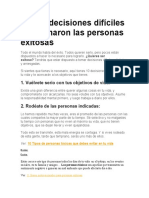 Las 10 Decisiones Difíciles Que Tomaron Las Personas Exitosas