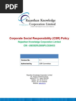 Corporate Social Responsibility (CSR) Policy: Rajasthan Knowledge Corporation Limited CIN - U80302RJ2008PLC026433