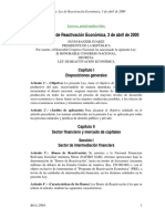 Bolivia: Ley de Reactivación Económica, 3 de Abril de 2000: Capítulo I Disposiciones Generales