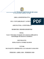 AUDITORIA II Caso1 Determine El Tamaño de La Muestra Mediante El Muetreo Estadistico