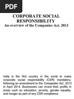 Corporate Social Responsibility: An Overview of The Companies Act, 2013