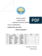 Biochemistry COURSE CODE: Ichem.3052 Group Assignment