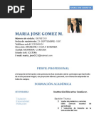 Hoja de Vida María José