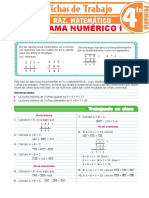 Criptograma Numérico I para Cuarto Grado de Primaria