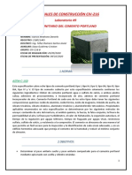 Materiales de Construcción Civ-216: Peso Unitario Del Cemento Portland