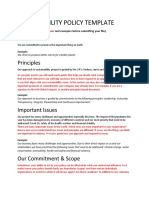 Sustainability Policy Template