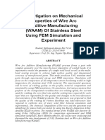 Investigation On Mechanical Properties of Wire Arc Additive Manufacturing (WAAM) of Stainless Steel Using FEM Simulation and Experiment