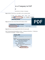 How To Create A Company in SAP