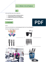 I. Target Competencies: Lesson 2: Maintain Tools and Equipment