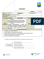 Evaluación Ciencias La Luz y El Sonido