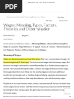 Wages - Meaning Types Factors Theories and Determination