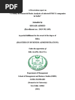 A Study On Financial Ratios On Selected FMCG Companies